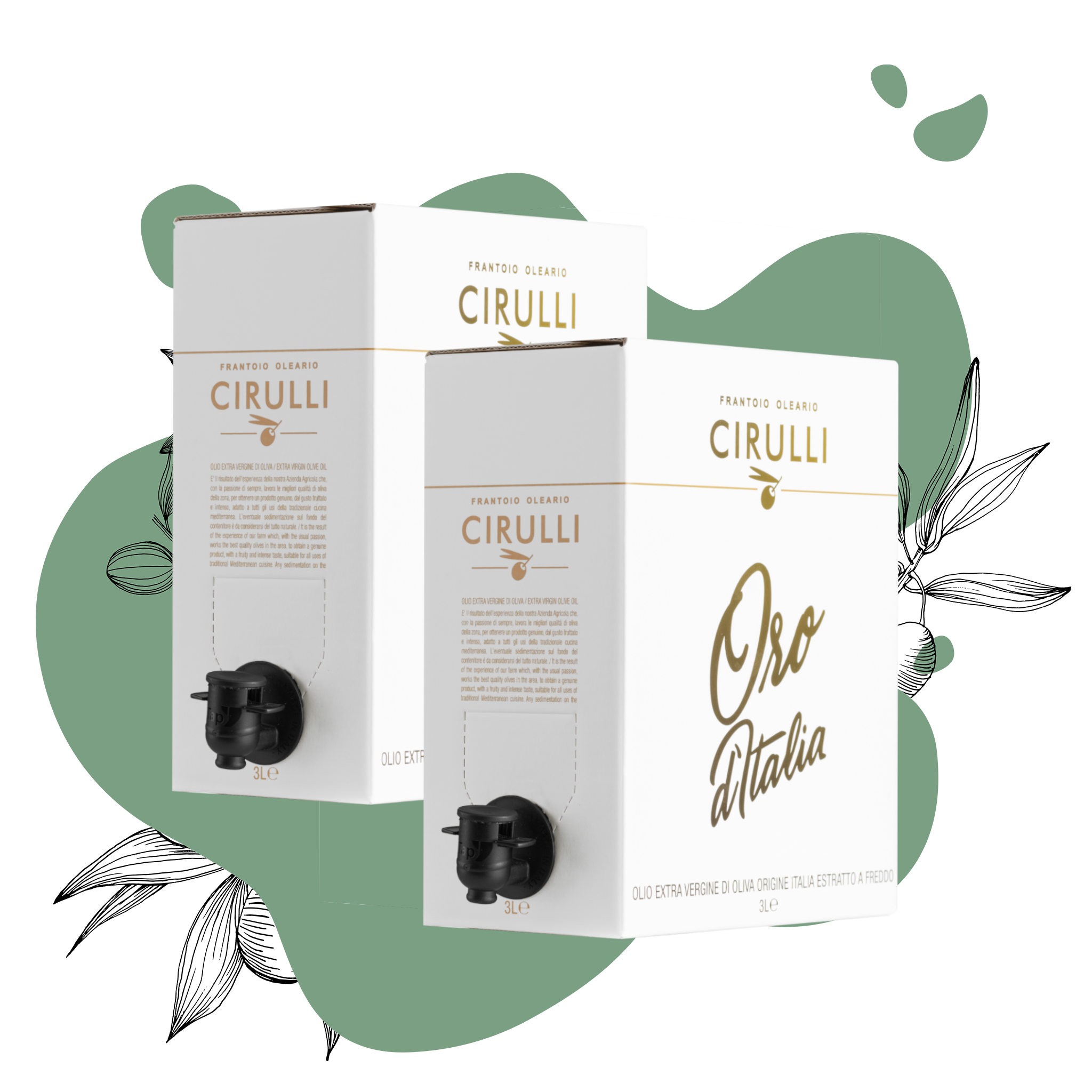 2 Bag in box di olio extravergine di oliva • 2 X 3 Litri