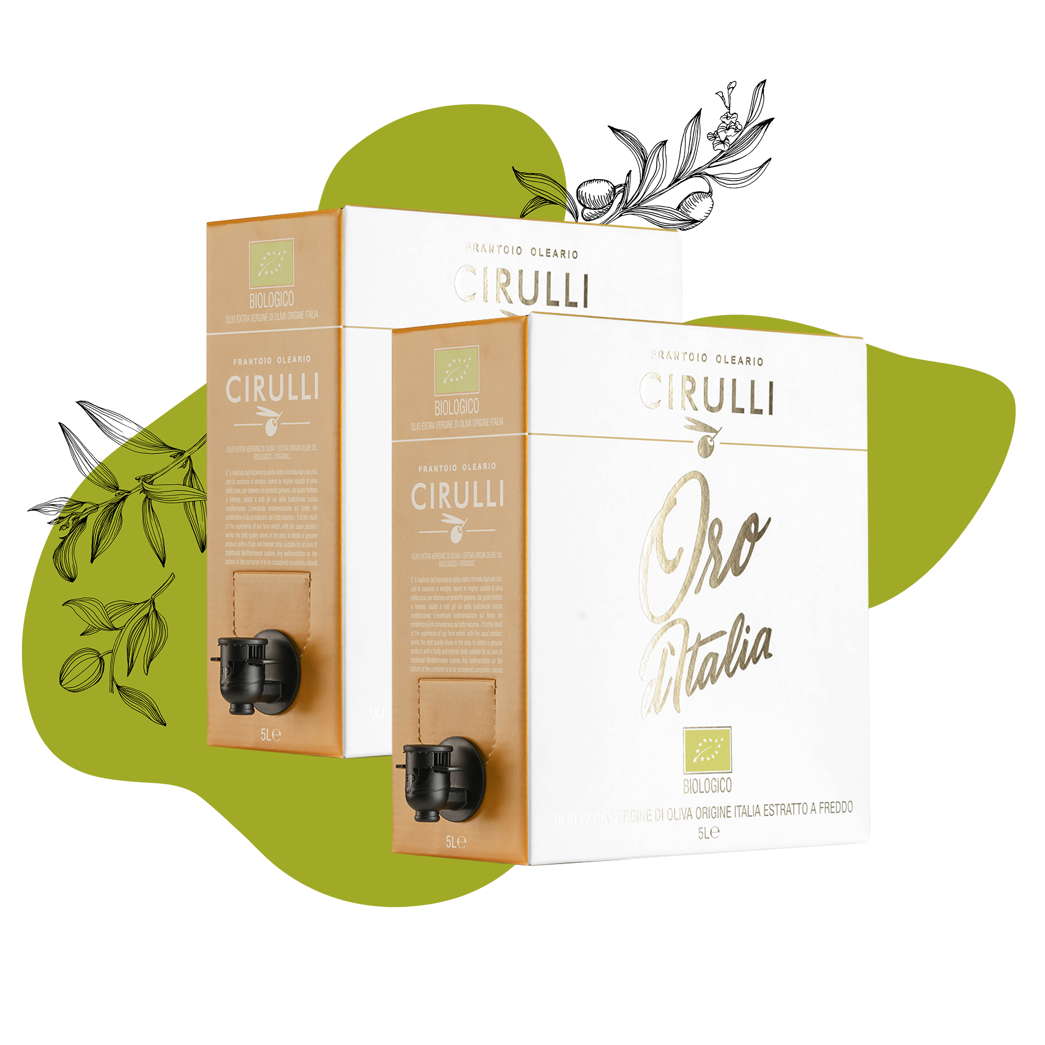 2 Bag in box di olio extravergine Biologico • 2 X 5 Litri
