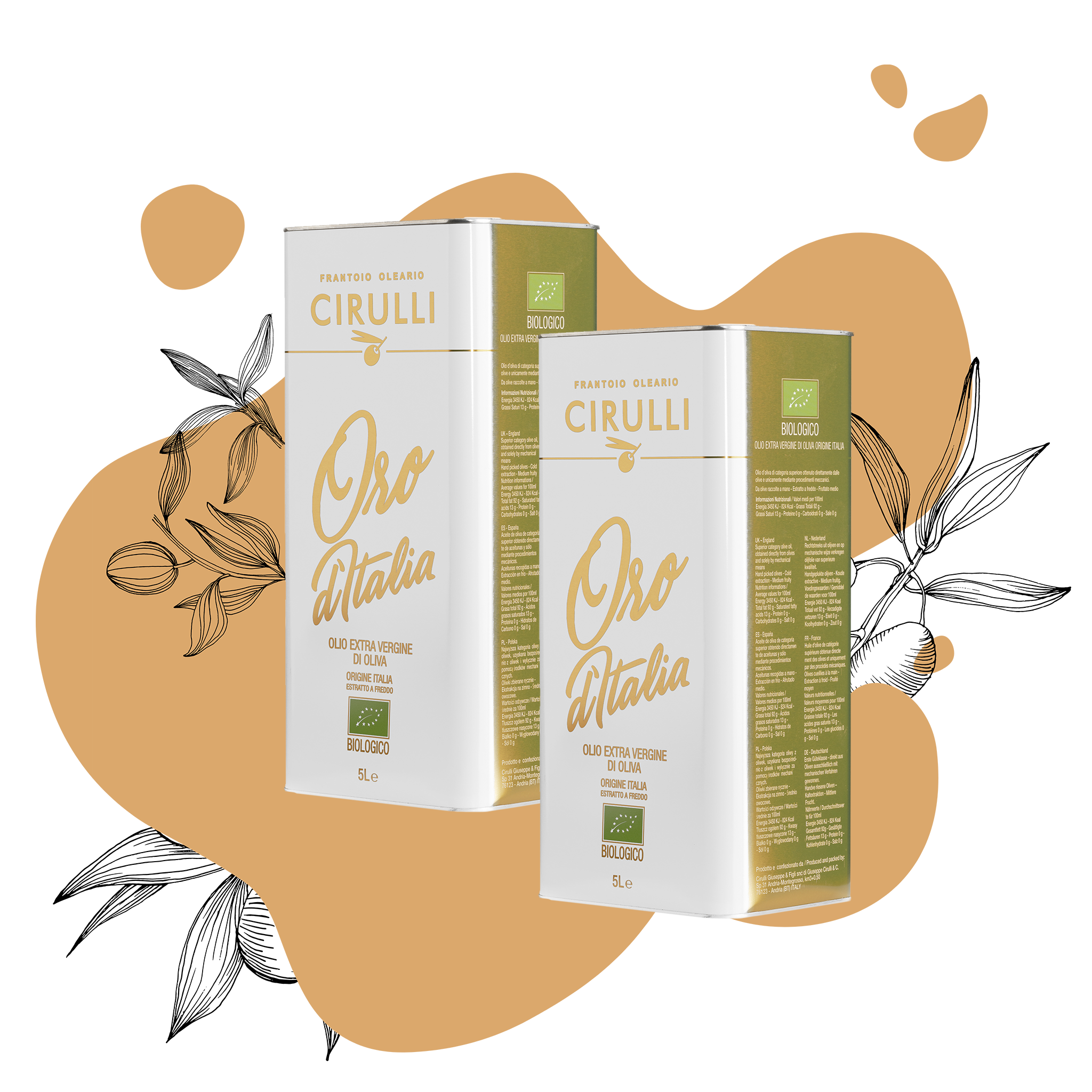 2 lattine di olio extravergine Biologico • 2 X 5 Litri