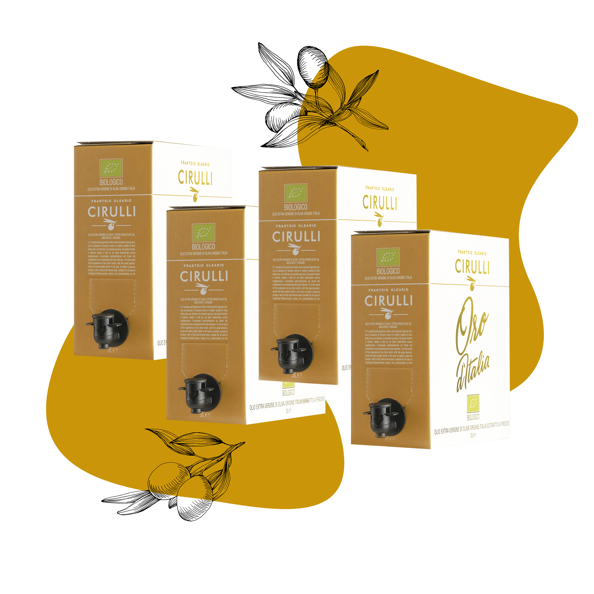 4 Bag in box di olio extravergine Biologico • 4 X 3 Litri