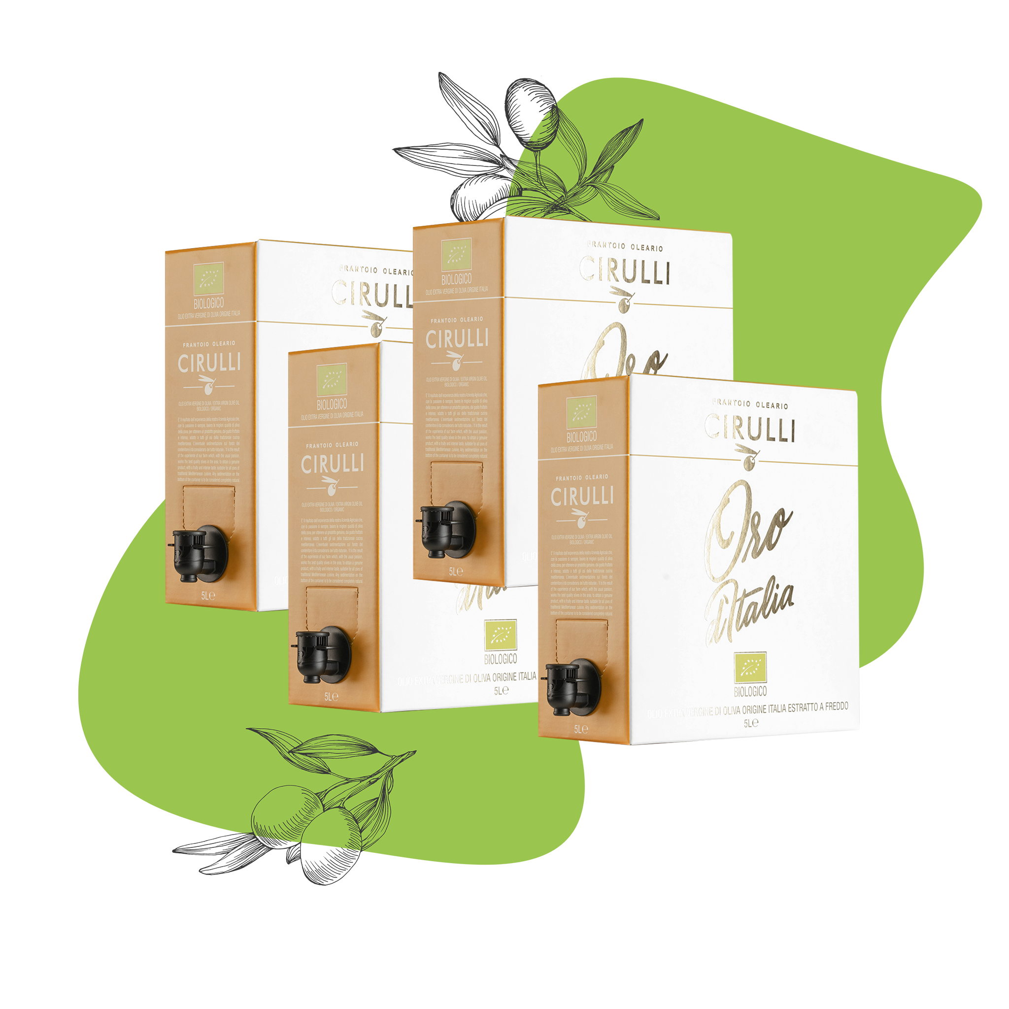 4 Bag in box di olio extravergine Biologico • 4 X 5 Litri