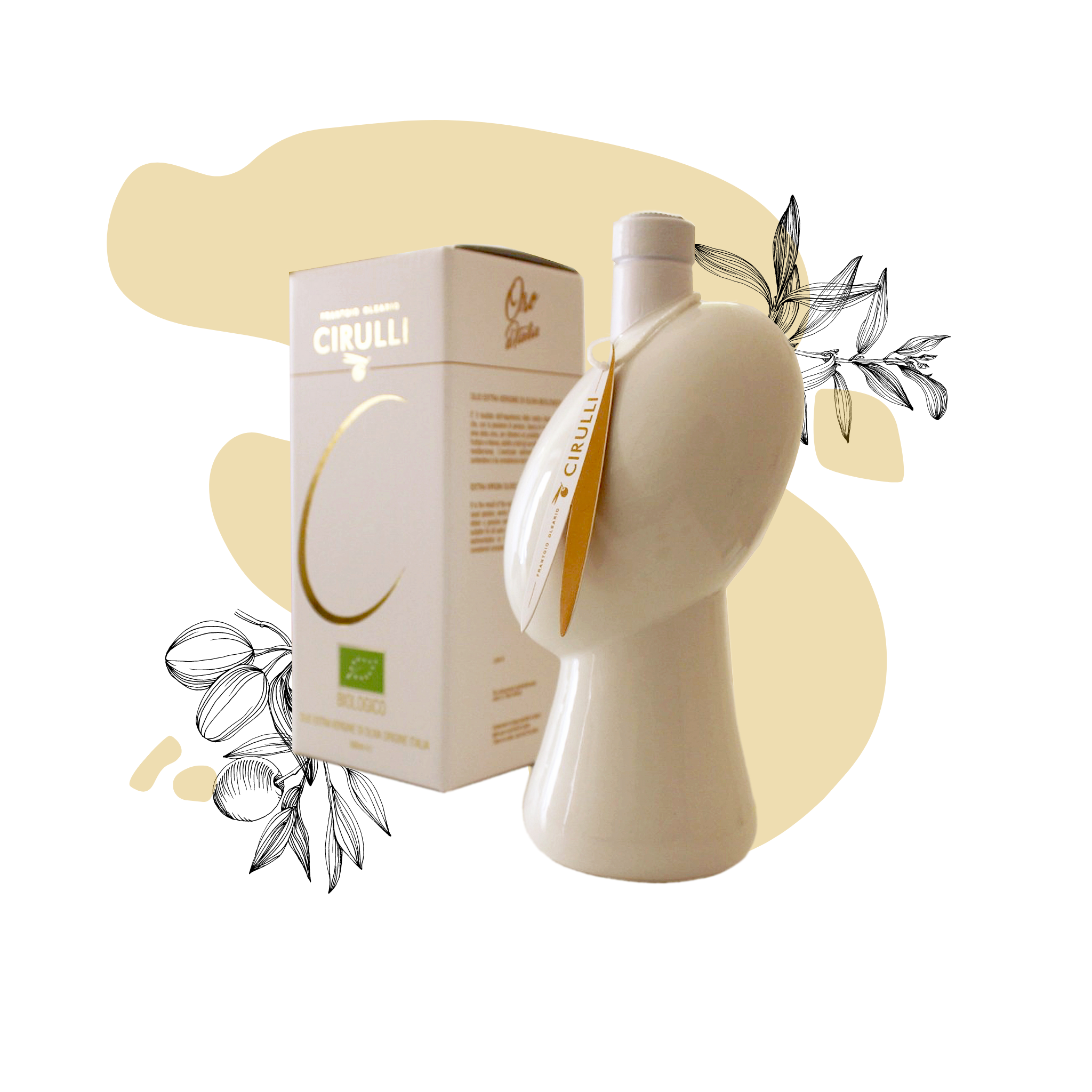 Orcio di olio extravergine Biologico • 500ml • Bianco