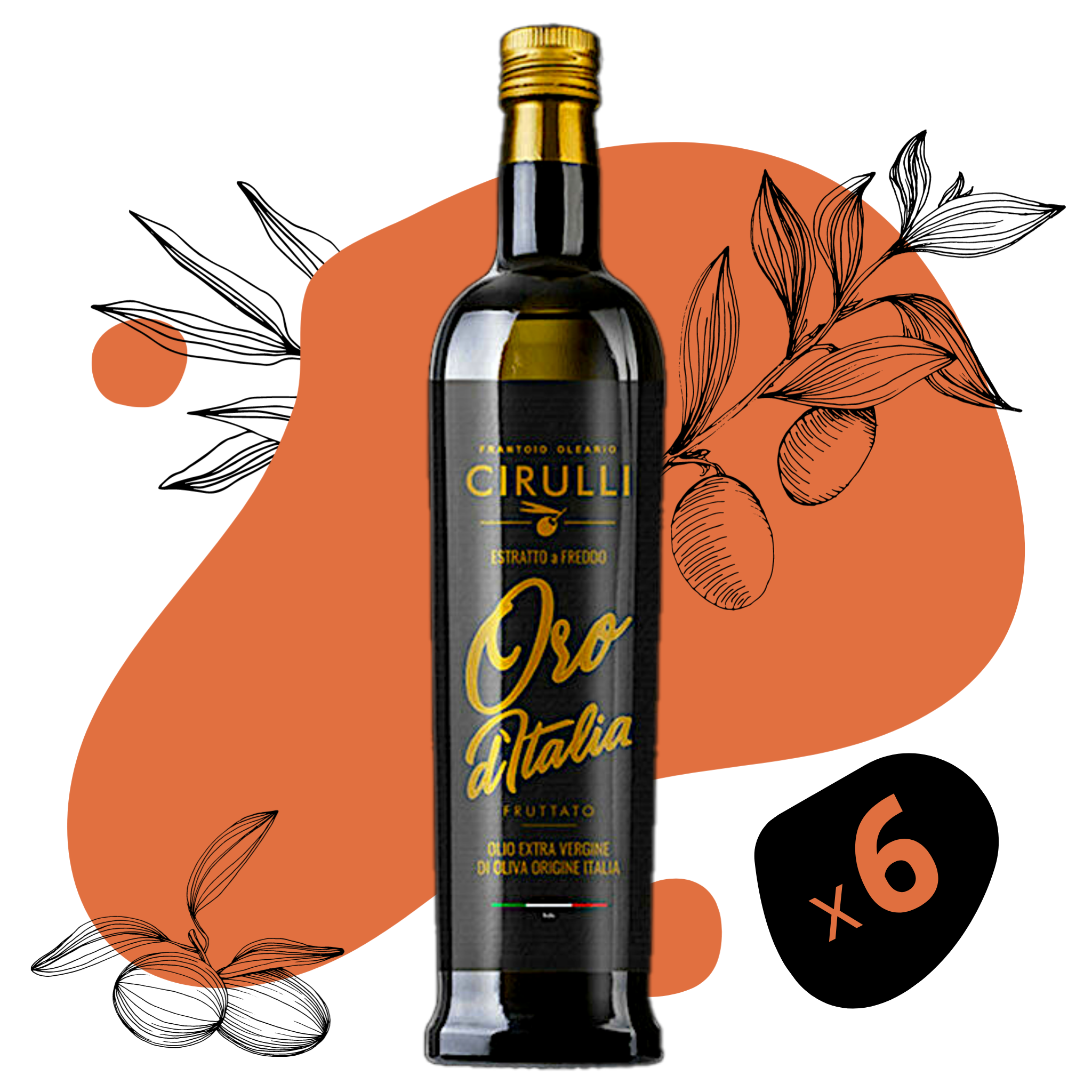 6 bottiglie di olio extravergine di oliva • 6 X 750ml